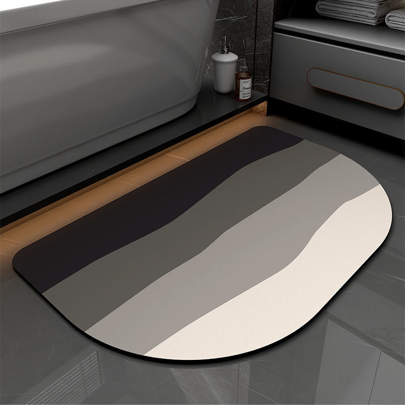 Non Slip Absorbent Stripe Floor Mat, Quick Drying Bathroom Balcony Rug | Bowlift