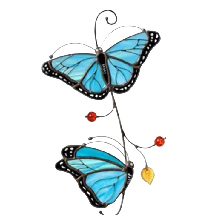 Stained Monarch Butterfly Glass Window Decor | Bowlift