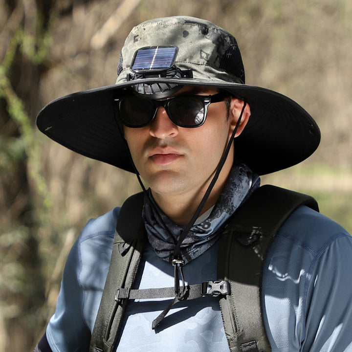 Solar & USB Charging Fan Outdoor Fishing Hat | Bowlift