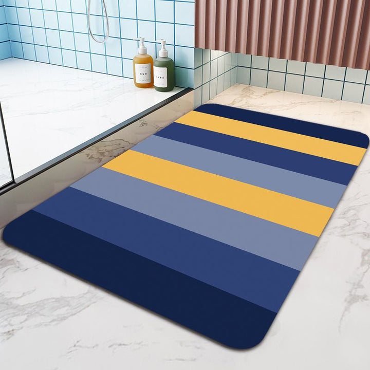 Non Slip Absorbent Stripe Floor Mat, Quick Drying Bathroom Balcony Rug | Bowlift