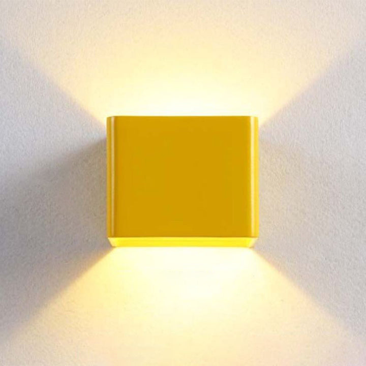 LumiBox - Square LED Wall Lamp | Modern Design in Bowliftack, White and Green for Bedroom and Living Room | Bowlift