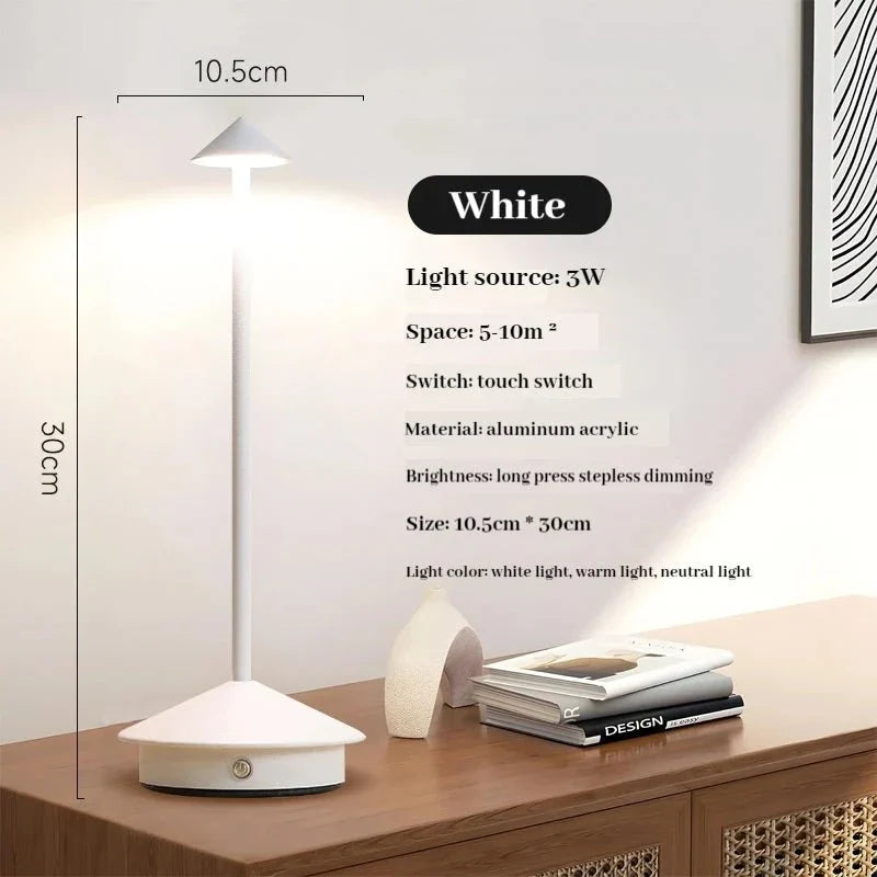 BowLift | Elegant rechargeable metallic table lamp