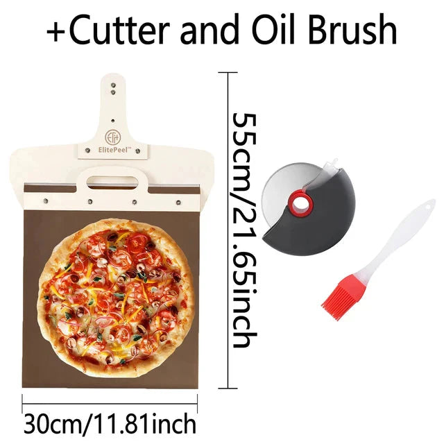 Sliding Pizza Peel Shovel Removable Wooden Handle Pizza Spatula with Tarps | Bowlift