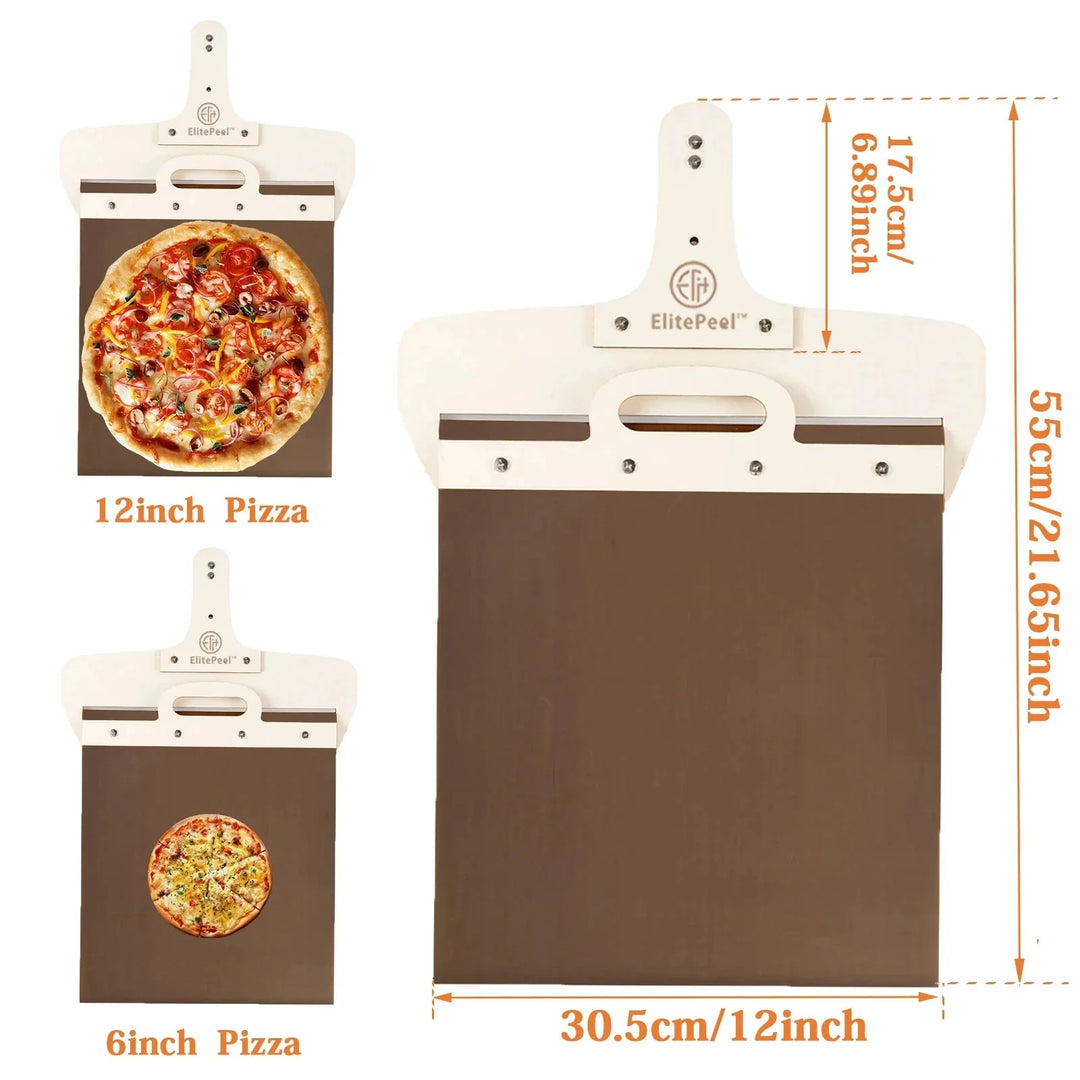 Sliding Pizza Peel Shovel Removable Wooden Handle Pizza Spatula with Tarps | Bowlift