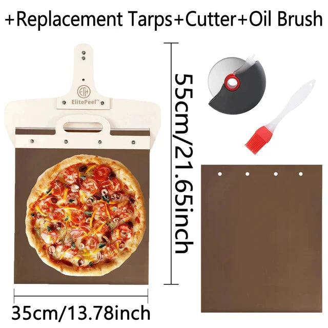 Sliding Pizza Peel Shovel Removable Wooden Handle Pizza Spatula with Tarps | Bowlift
