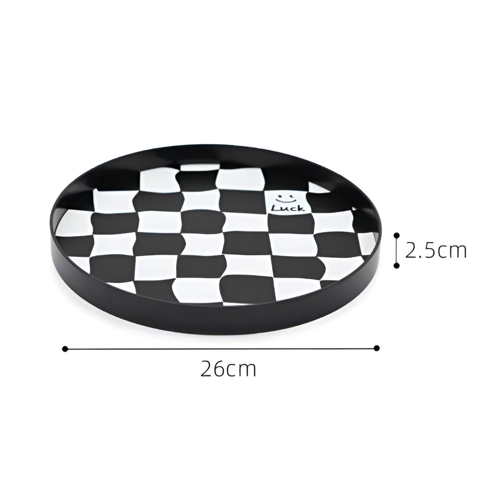 BowLift | Round Checkerboard Storage Tray