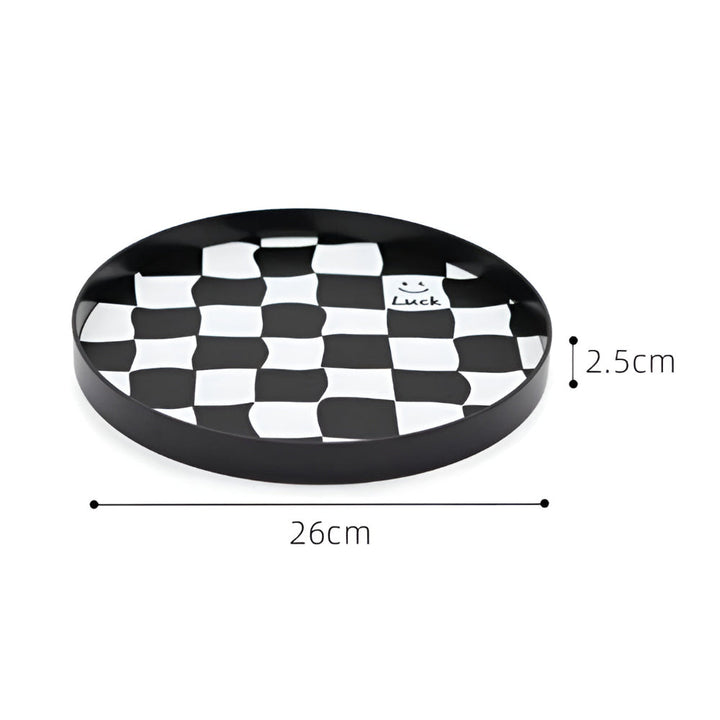 BowLift | Round Checkerboard Storage Tray