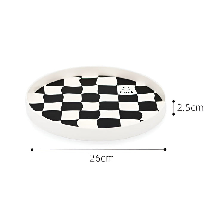BowLift | Round Checkerboard Storage Tray