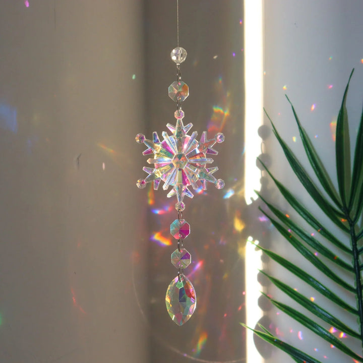 BowLift | Snow Flake Crystal Sun Catcher - Set of 4 – Add Colorful Enchantment to Your Christmas Decor