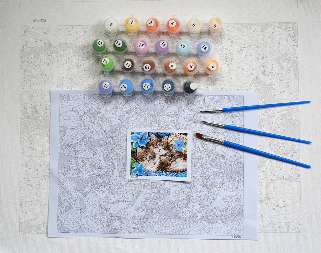 Joyful Snowman Family - Van-Go Paint-By-Number Kit | Bowlift