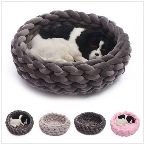 BowLift | SNUGWOOL – Soft Woolen Basket for Pets with High Edge Support