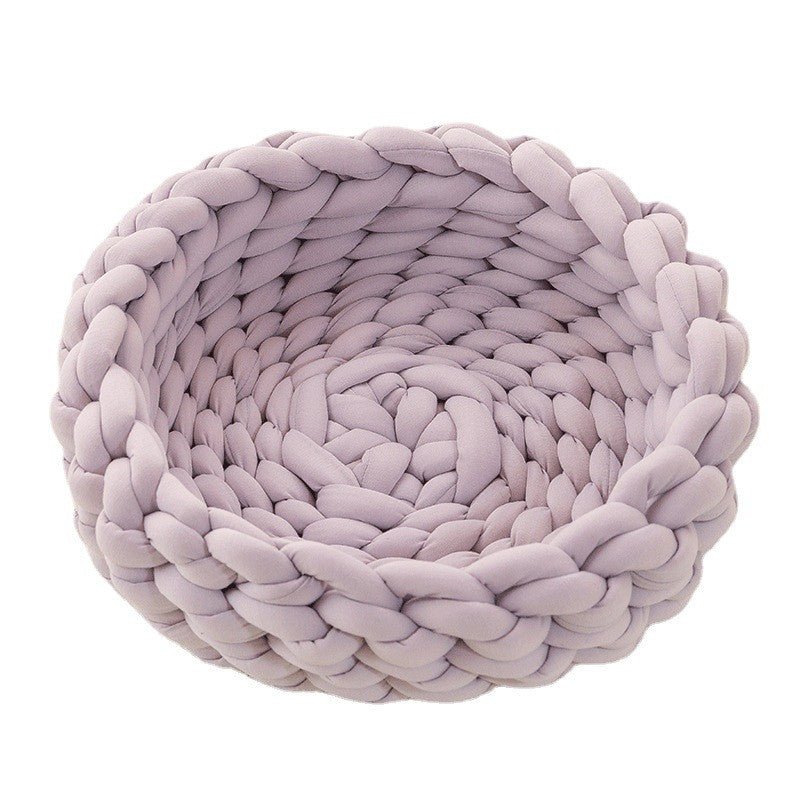 BowLift | SNUGWOOL – Soft Woolen Basket for Pets with High Edge Support