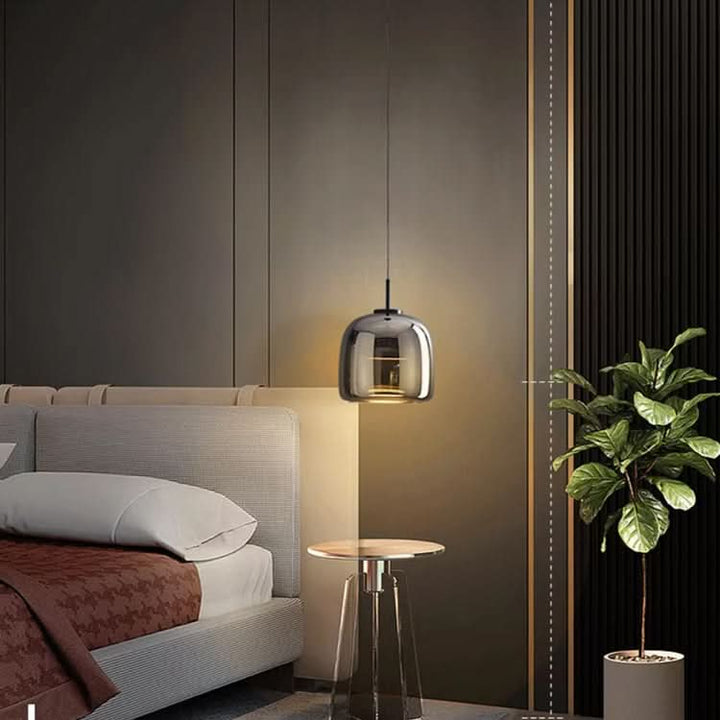 BowLift | Nordic Black Glass Pendant Light with LED