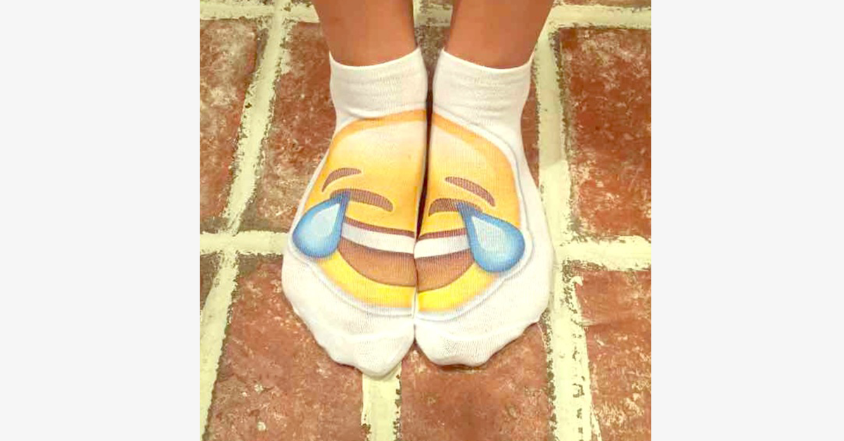 BowLift | 3D smiling emoji fashion one-sided print cotton socks