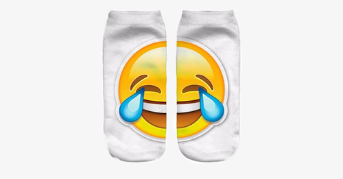 BowLift | 3D smiling emoji fashion one-sided print cotton socks