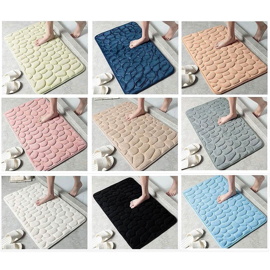 BowLift | Soft Memory Foam Non-Slip Headstone Pattern Bath Mat