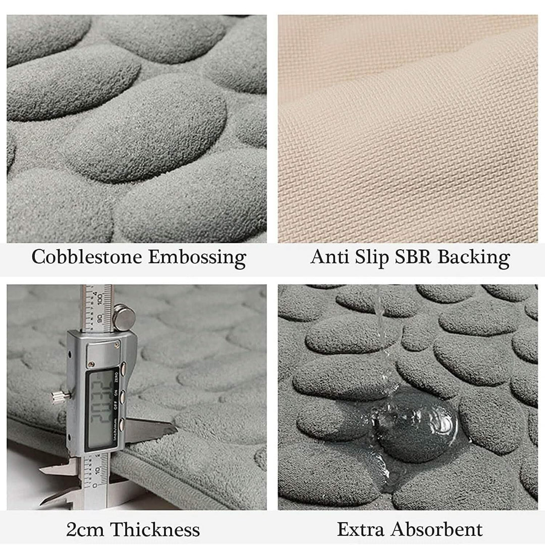 BowLift | Soft Memory Foam Non-Slip Headstone Pattern Bath Mat