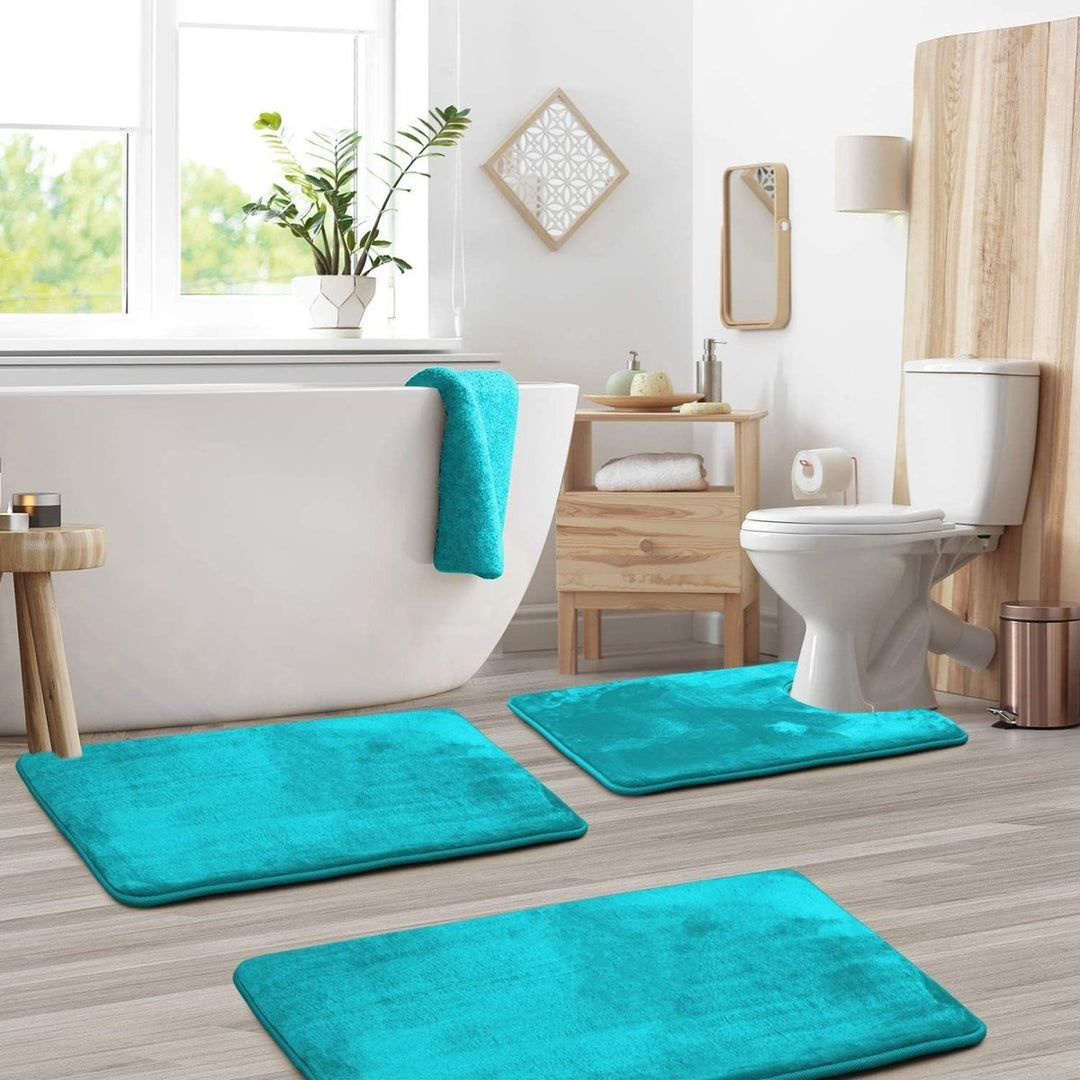 BowLift | SoftStep Luxe – Memory Foam Bath Mat 3-Piece Set