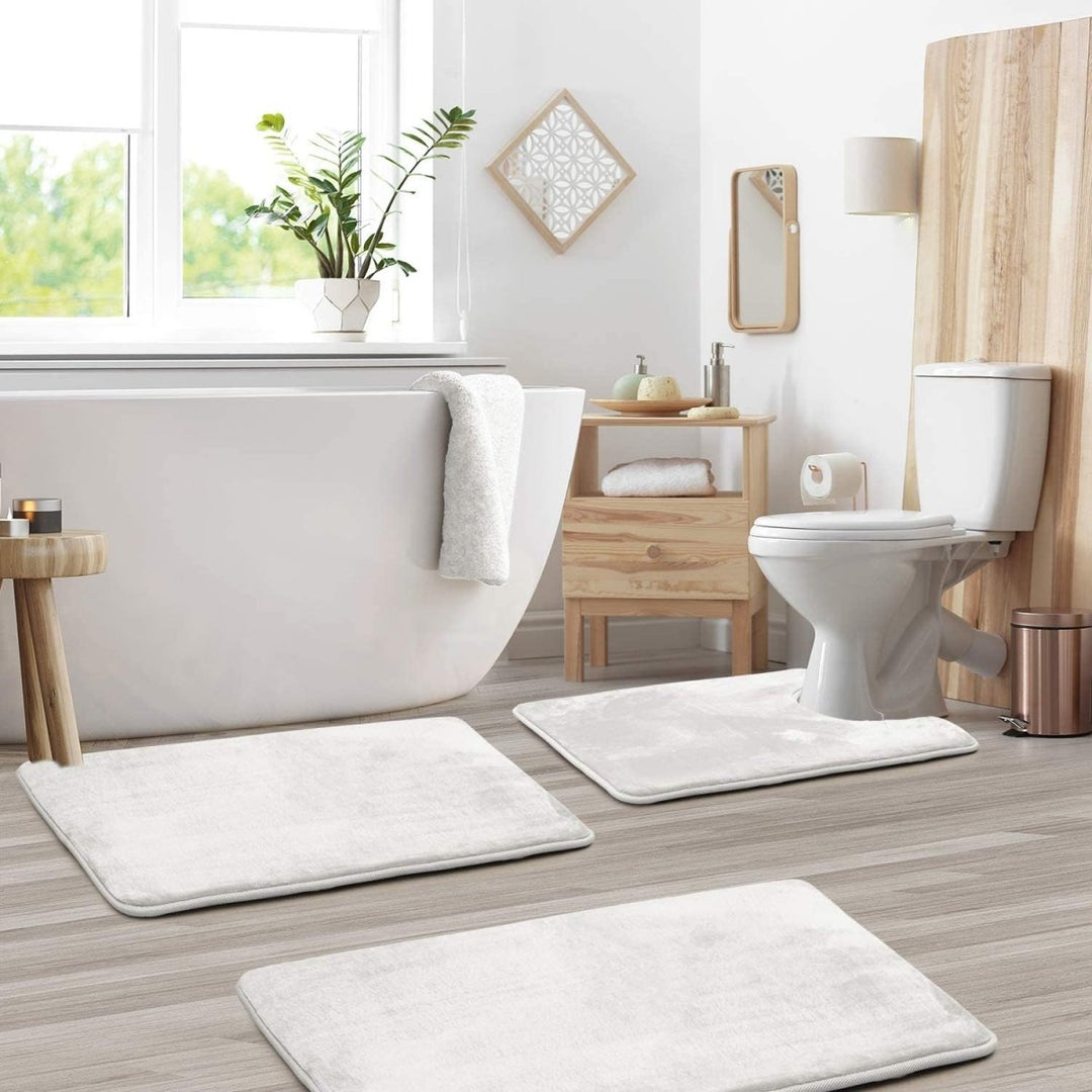 BowLift | SoftStep Luxe – Memory Foam Bath Mat 3-Piece Set