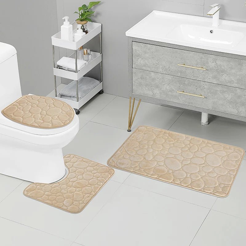 BowLift | Softura – 3-Piece Non-Slip Bathroom Mat Set with Comfort & Style