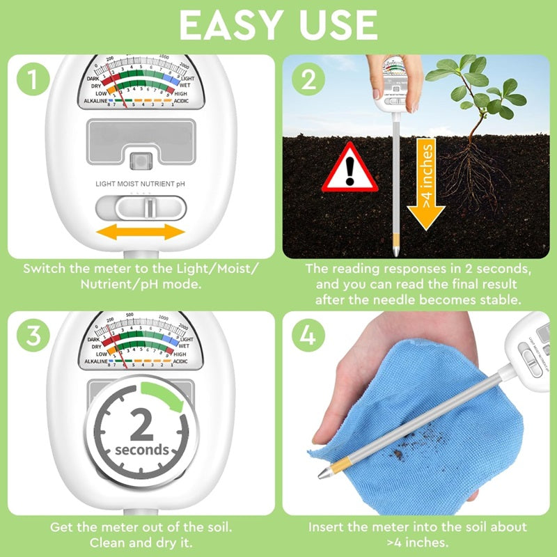 BowLift | 4-In-1 Smart Soil Meter for Precise Plant Care Monitoring