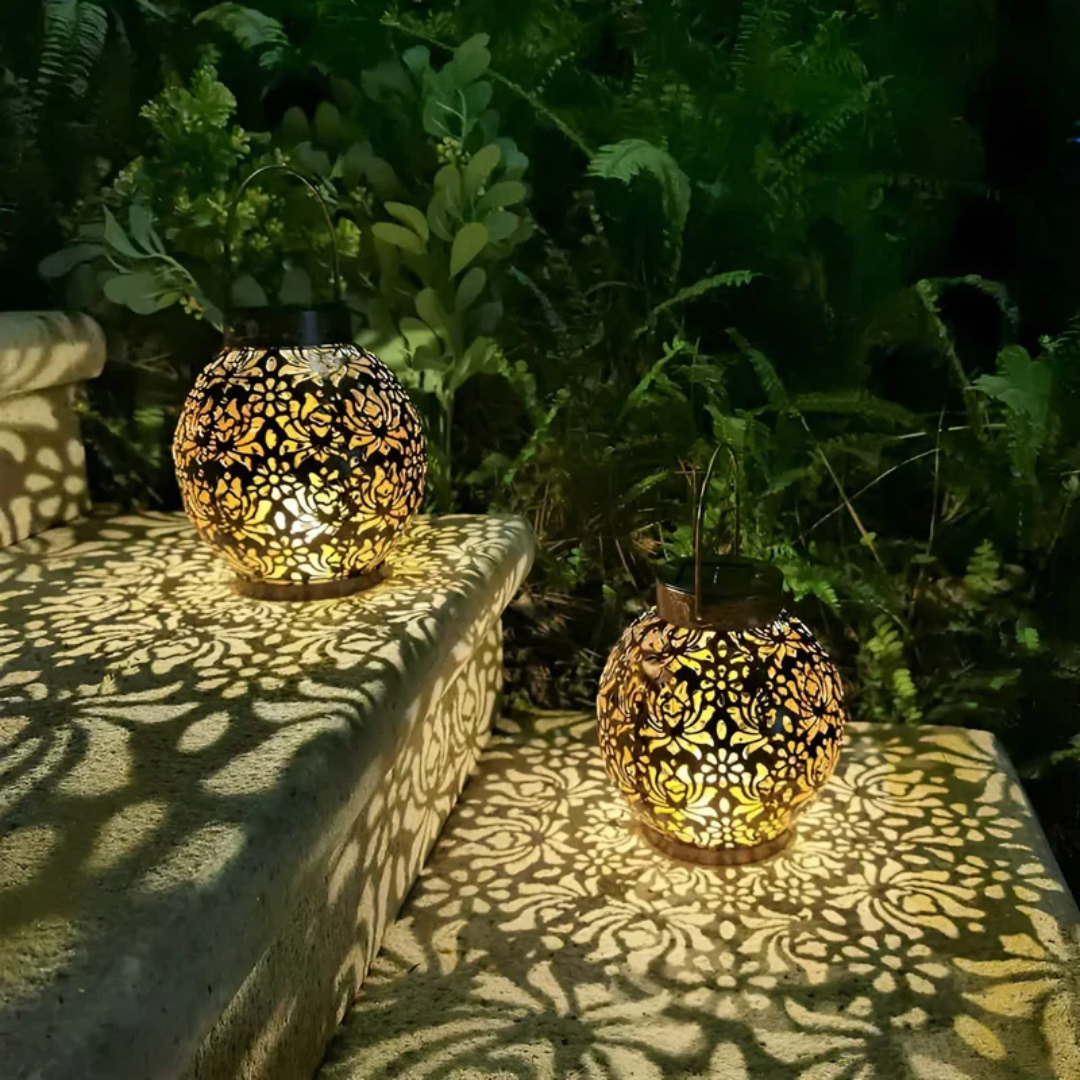BowLift | Solar Garden Lantern with Patterned Light Effect