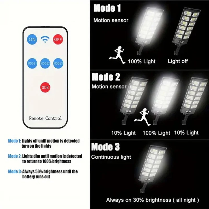 BowLift | High-Powered 250W LED Solar Street Light with Motion Sensor