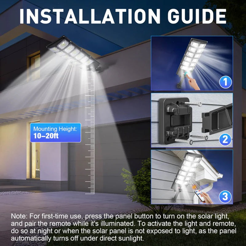 BowLift | High-Powered 250W LED Solar Street Light with Motion Sensor