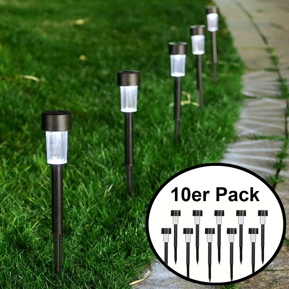 LED solar cell lamps on spikes - Black 10 pcs. | Bowlift