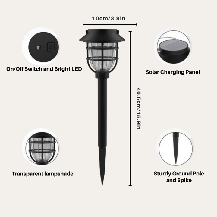 BowLift | SOLARSPIKE – 2 Pack Solar Powered Pathway Lights for Outdoor Garden Illumination