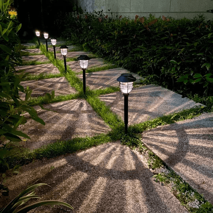 BowLift | SOLARSPIKE – 2 Pack Solar Powered Pathway Lights for Outdoor Garden Illumination