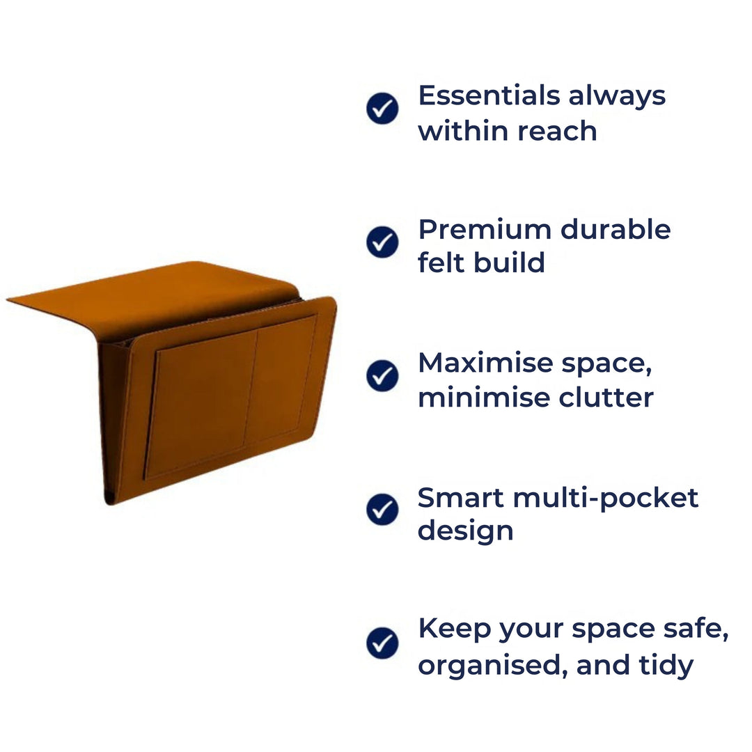 Essentials Within Reach – Thick Felt Durable Material – Save Space Stay Organised & Enjoy Nighttime Comfort Bowlift