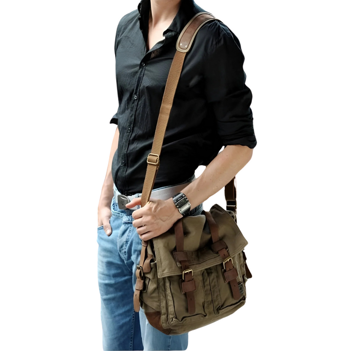 BowLift | Spacious Men's Canvas Crossbody - UrbanTrail