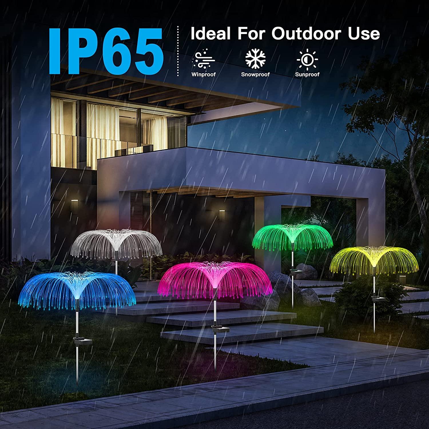 BowLift | Functional Outdoor Lights - Solar Fiber Optic Jellyfish Garden Lamp