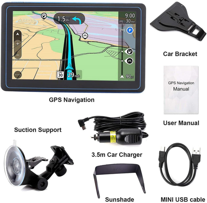 BowLift | 7" GPS Navigation System – 2025 Upgraded Sat Nav for Cars & Trucks