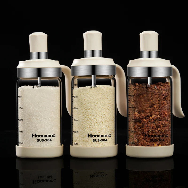 Spice Seasoning Bottle Kitchen Glass Transparent Bottle With Spoon | Bowlift