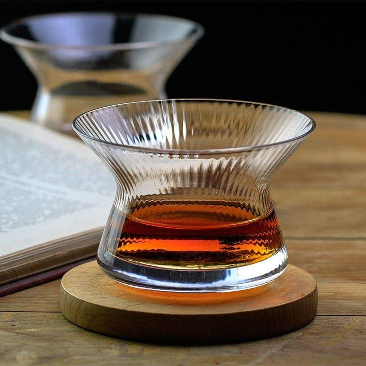 BowLift | Rotating Mirror Glass - Rotating Whiskey Drinking Glass