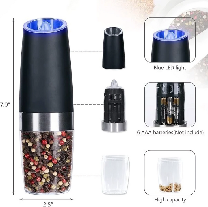 BowLift | SpiceGlide - Salt and Pepper Mill with Gravity Sensor