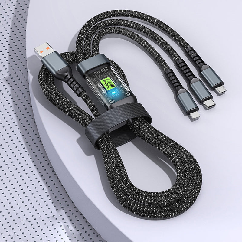 BowLift | Transparent glowing 3-in-1 super fast charging cable