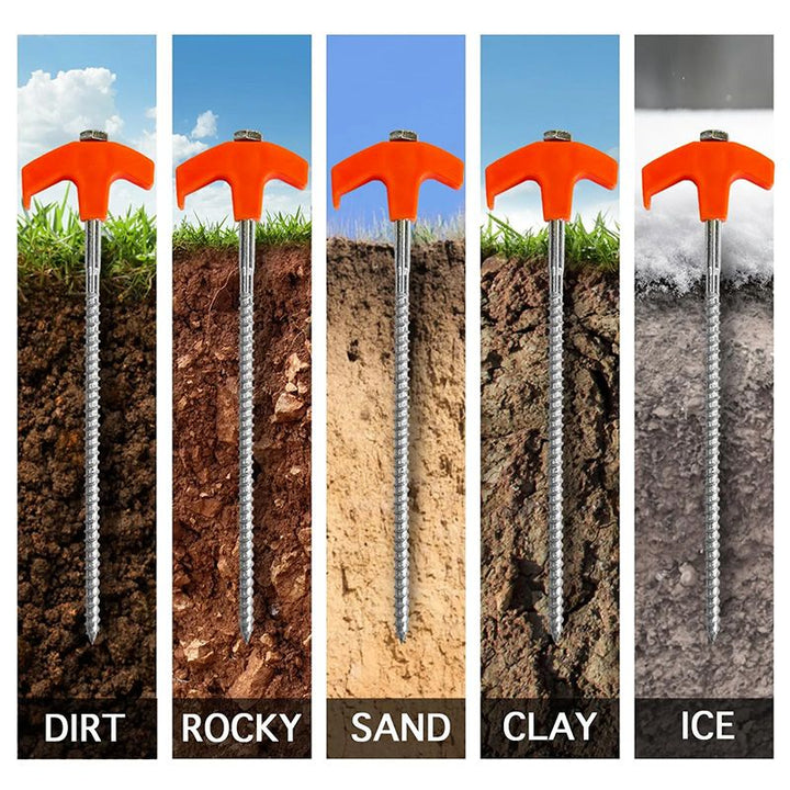 BowLift | Tent pegs that can be screwed into the ground