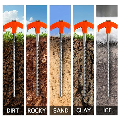 BowLift | Tent pegs that can be screwed into the ground