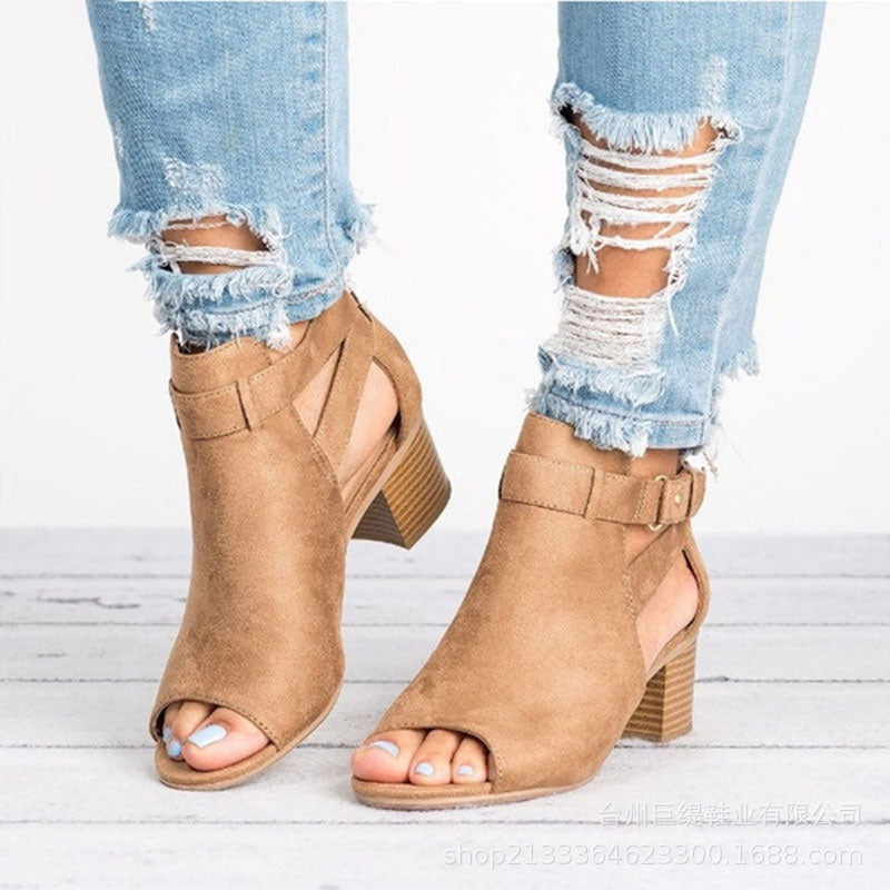 BowLift | Women's Retro Sandals with Block Heel