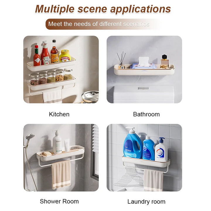 BowLift | No-Punch Wall Mounted Bathroom Storage Shelf
