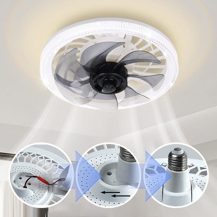2-in-1 Mute Adjustable Fan Light with Remote Control | Bowlift