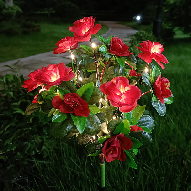 BowLift | Solar lamp with simulated azalea flower and ground stake