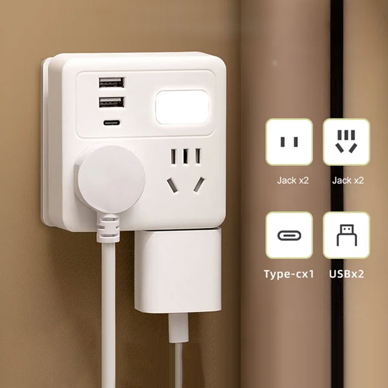 BowLift | 2-pack multifunctional socket converter with night light