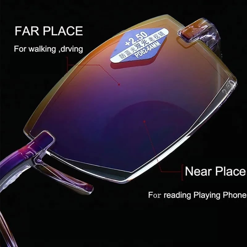 BowLift | High Hardness Anti-Blue Progressive Distance and Near Range Dual-Use Reading Glasses