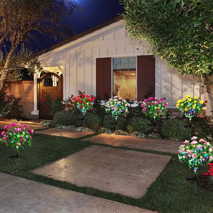 BowLift | Solar lamp with simulated azalea flower and ground stake