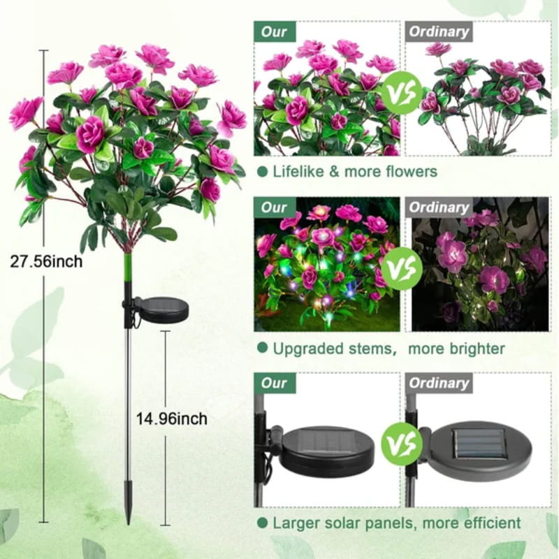 BowLift | Solar lamp with simulated azalea flower and ground stake