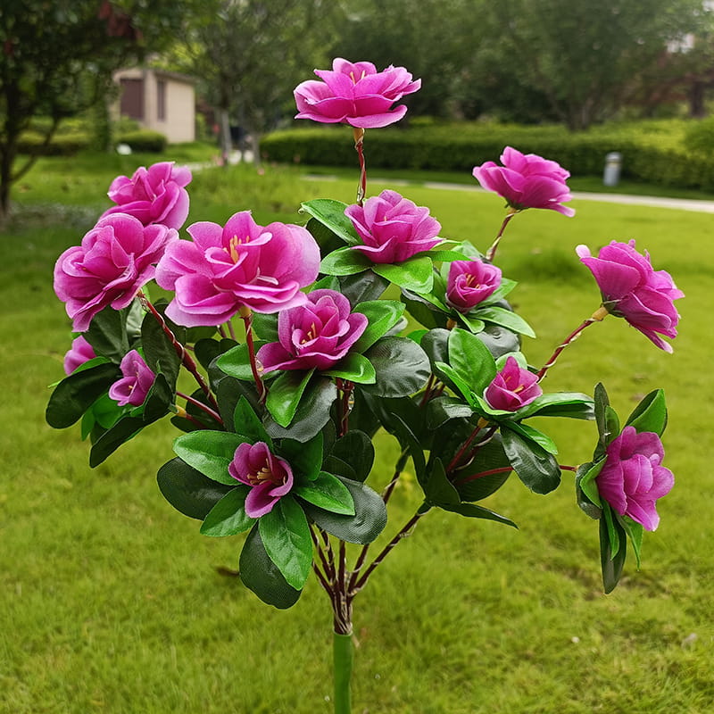 BowLift | Solar lamp with simulated azalea flower and ground stake